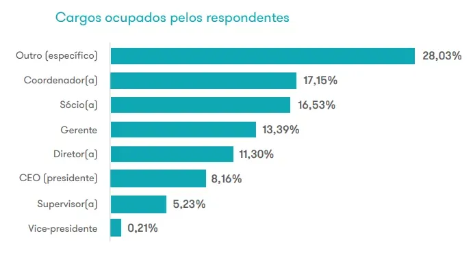 Mapeamento: Maturidade BIM no Brasil — distribuição de cargos.